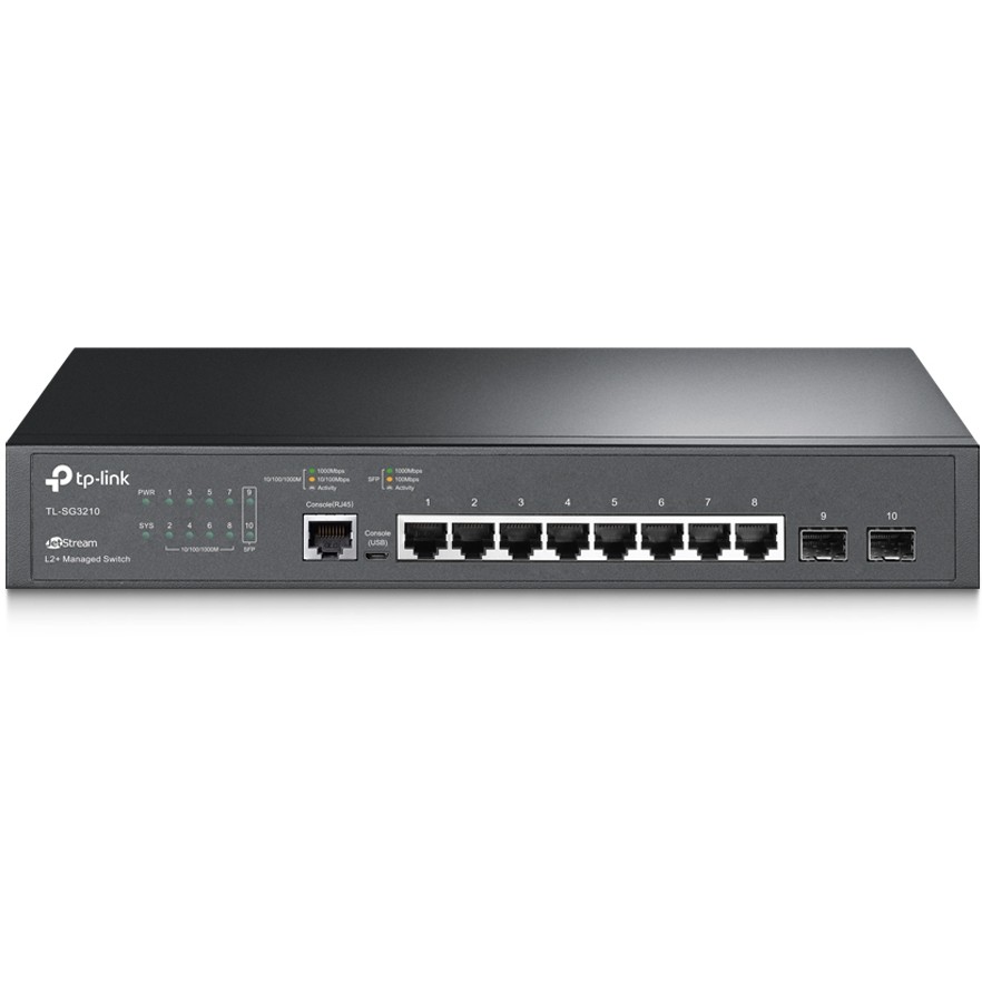 TP-Link JetStream 8-port Gigabit L2 upravljiv preklopnik (Switch), 8×10/100/1000M RJ45 ports, 2×Gigabit SFP, 1U 13" rack-mount-2