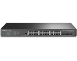 Switch TP-LINK JetStream 28-port Gigabit L2+ Smart preklopnik, 24×G-LAN, 4×10G SFP+, 19" rack-mount