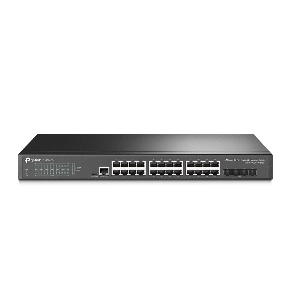 Switch TP-LINK JetStream 28-port Gigabit L2+ Smart preklopnik, 24×G-LAN, 4×10G SFP+, 19" rack-mount-1
