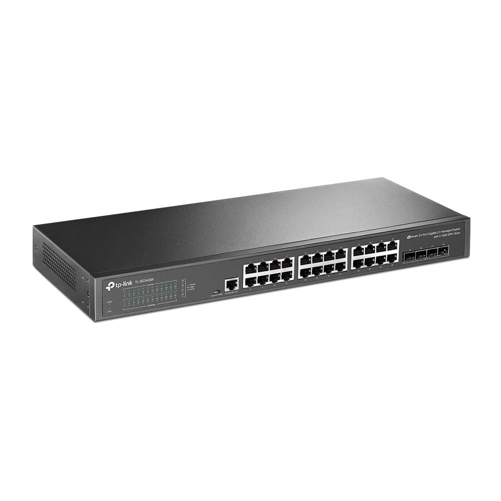 Switch TP-LINK JetStream 28-port Gigabit L2+ Smart preklopnik, 24×G-LAN, 4×10G SFP+, 19" rack-mount-4