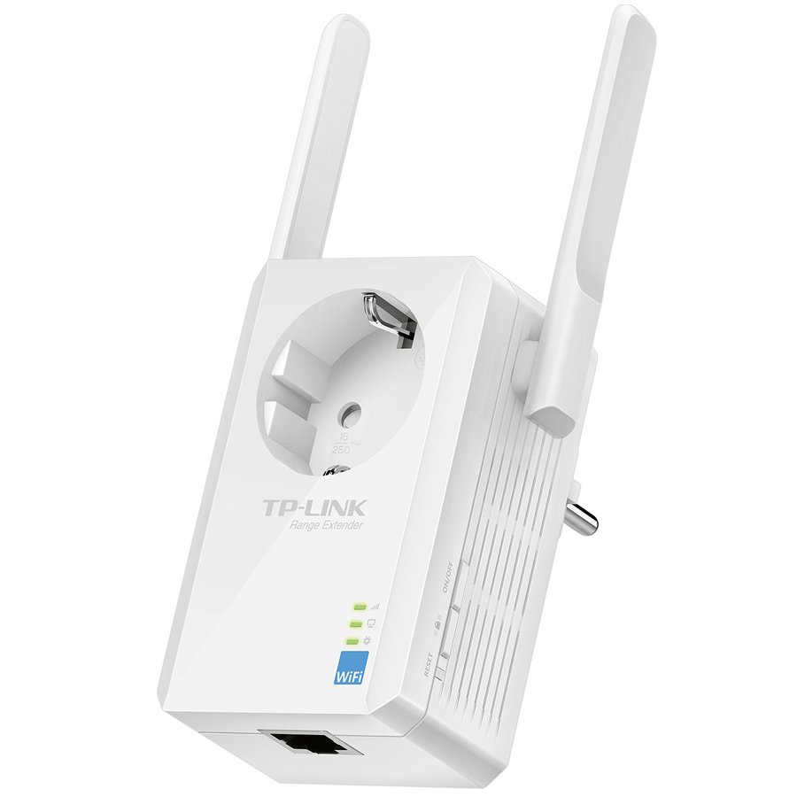 TP-Link bežični pojačivač dometa (Universal Range Extender) 300Mbps, (2.4GHz), 802.11b/g/n, 1×RJ45 10/100, 2×vanjske antene fiksne, range extender tipka, dodatna utičnica-0