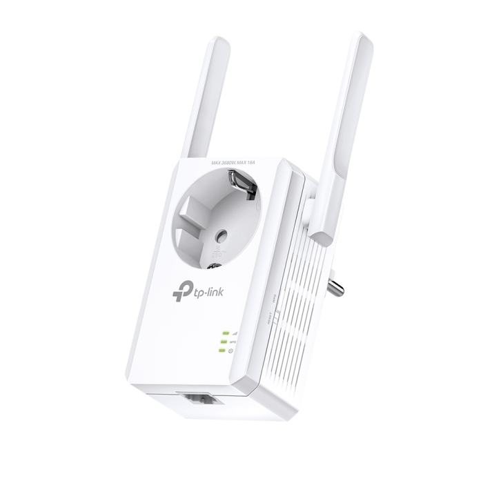TP-Link bežični pojačivač dometa (Universal Range Extender) 300Mbps, (2.4GHz), 802.11b/g/n, 1×RJ45 10/100, 2×vanjske antene fiksne, range extender tipka, dodatna utičnica-18