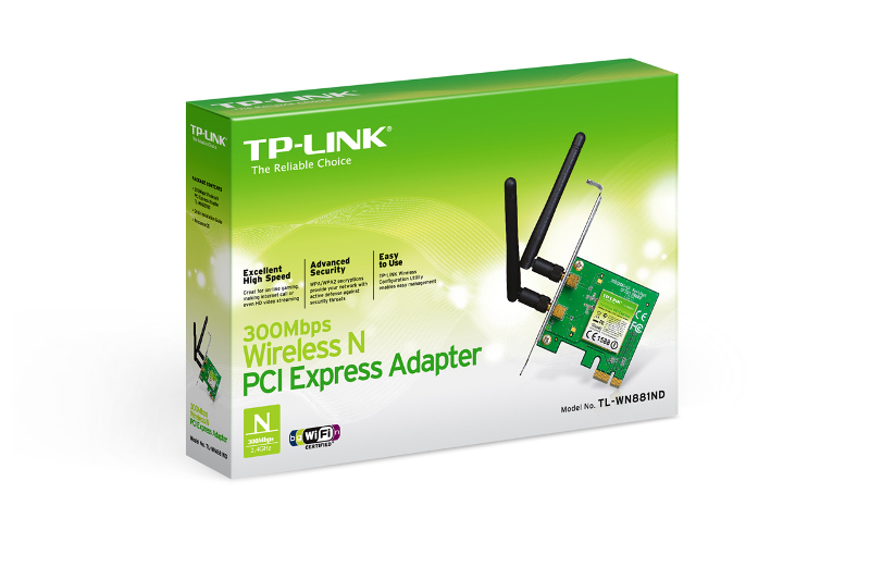 TP-Link bežični PCIe adapter 300Mbps (2.4GHz), 802.11n/g/b, 2× odvojiva antena, Low profile-4