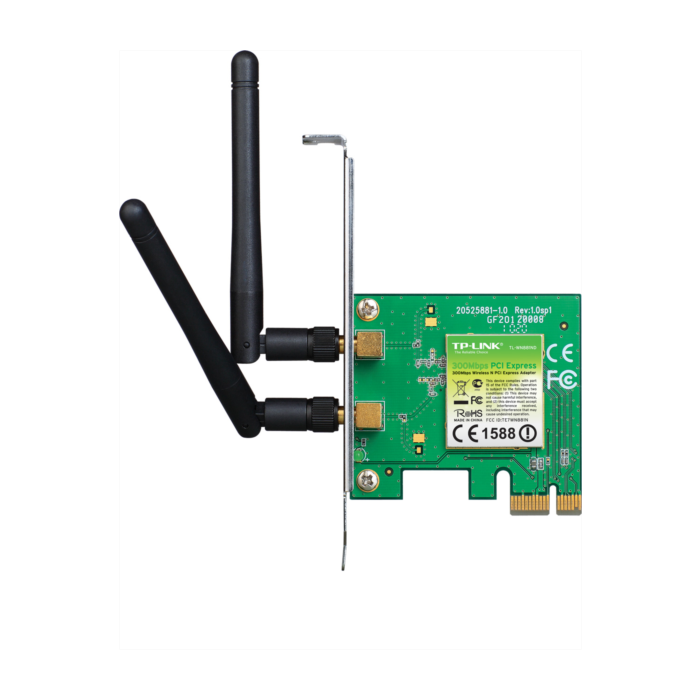 TP-Link bežični PCIe adapter 300Mbps (2.4GHz), 802.11n/g/b, 2× odvojiva antena, Low profile-6