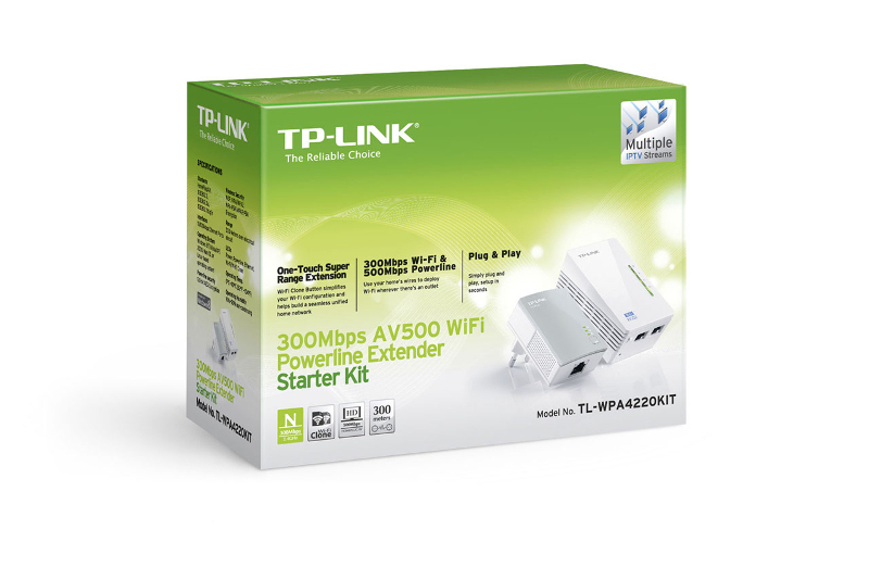 Powerline adapter TP-LINK TL-WPA4220 300Mbps/600Mbps, HomePlug AV, Plug and Play-1