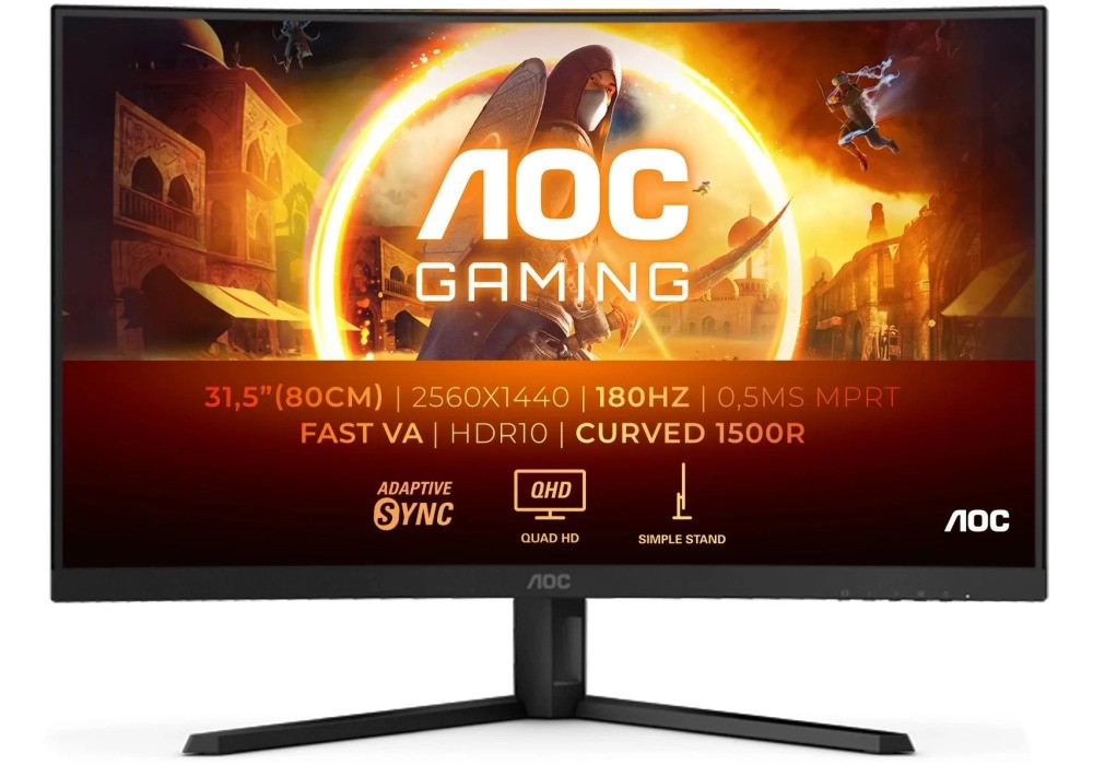 Monitor AOC CQ32G4VE (31,5", QHD, HDMIx2, DP, 180Hz, HAS, Crno siva)-0