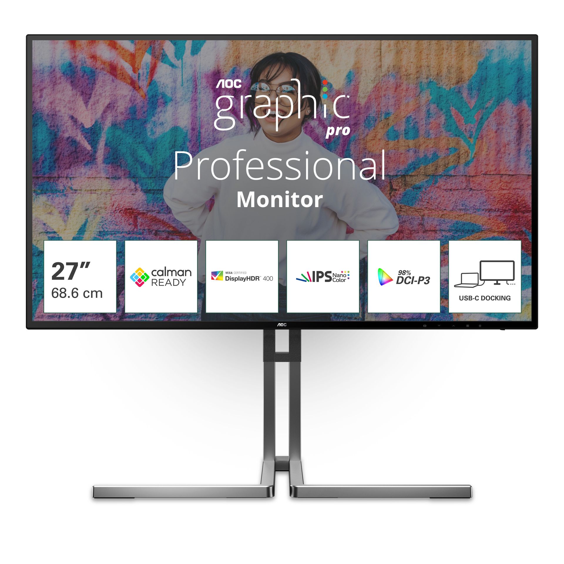 Monitor AOC Q27U3CV (27" IPS, 75Hz, 2560x1440 QHD) crni