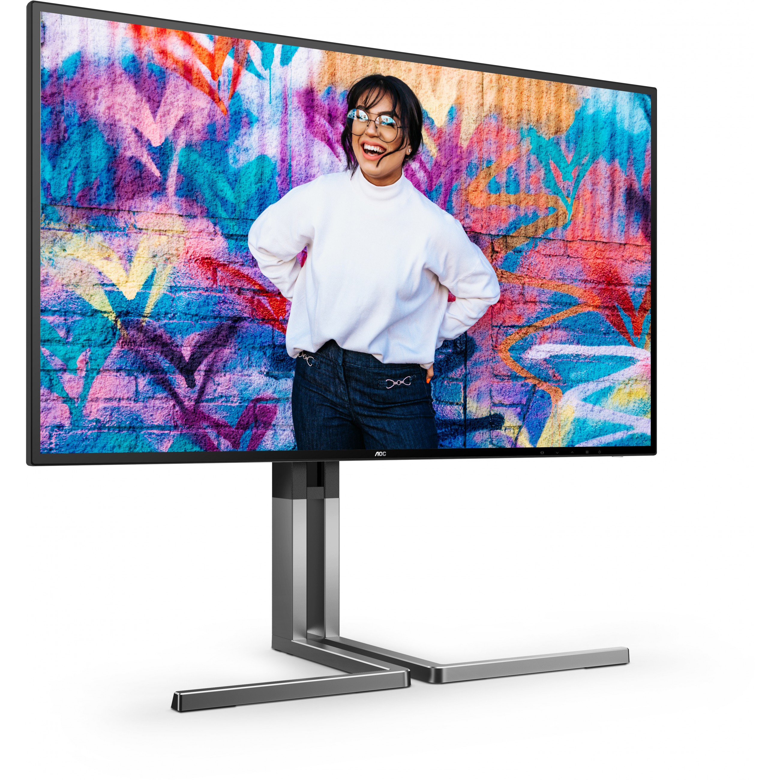 Monitor AOC U27U3CV (27", 4K, HDMI, DP, USB-C, RJ45, Crna sa srebrnim postoljem)-9