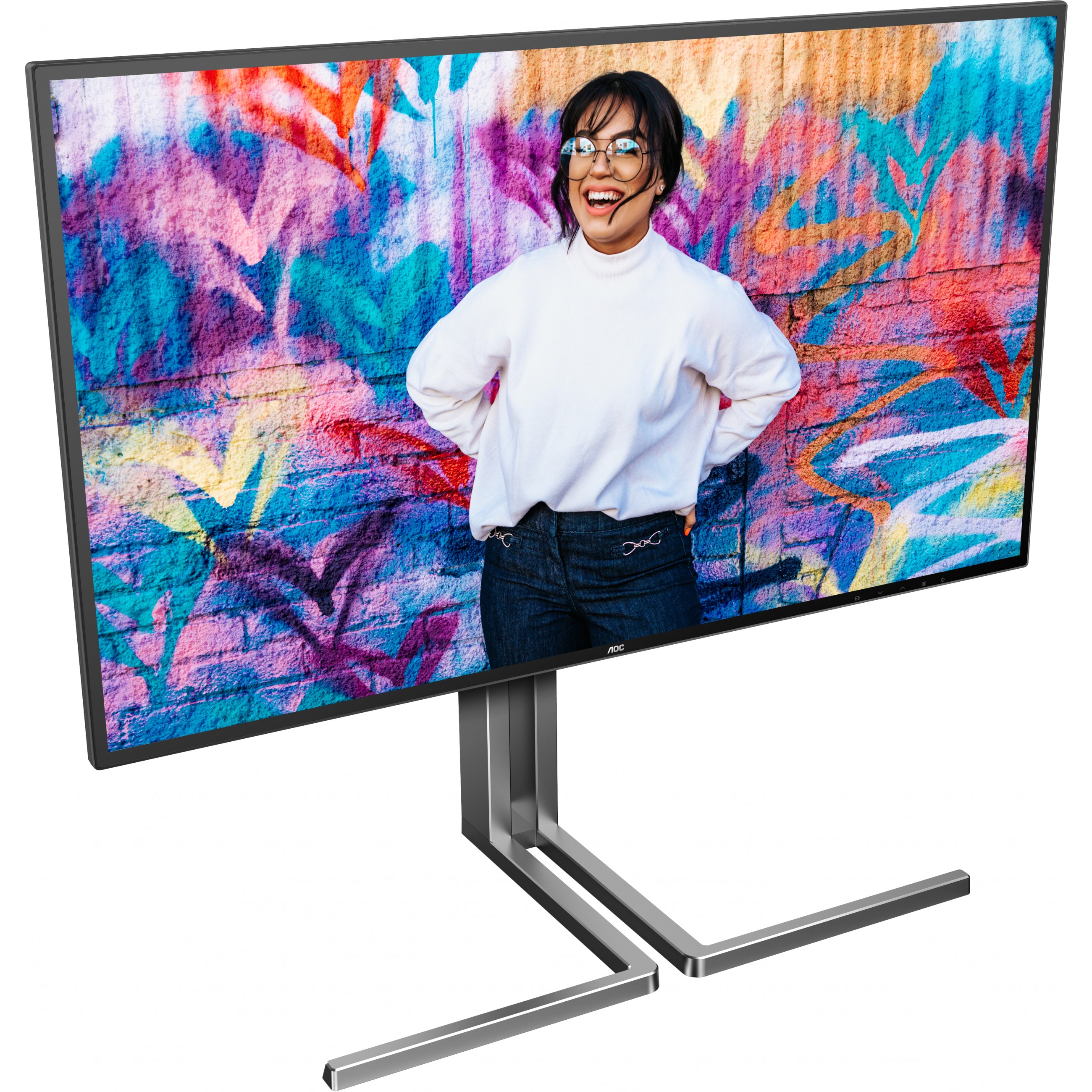Monitor AOC U27U3CV (27", 4K, HDMI, DP, USB-C, RJ45, Crna sa srebrnim postoljem)-10