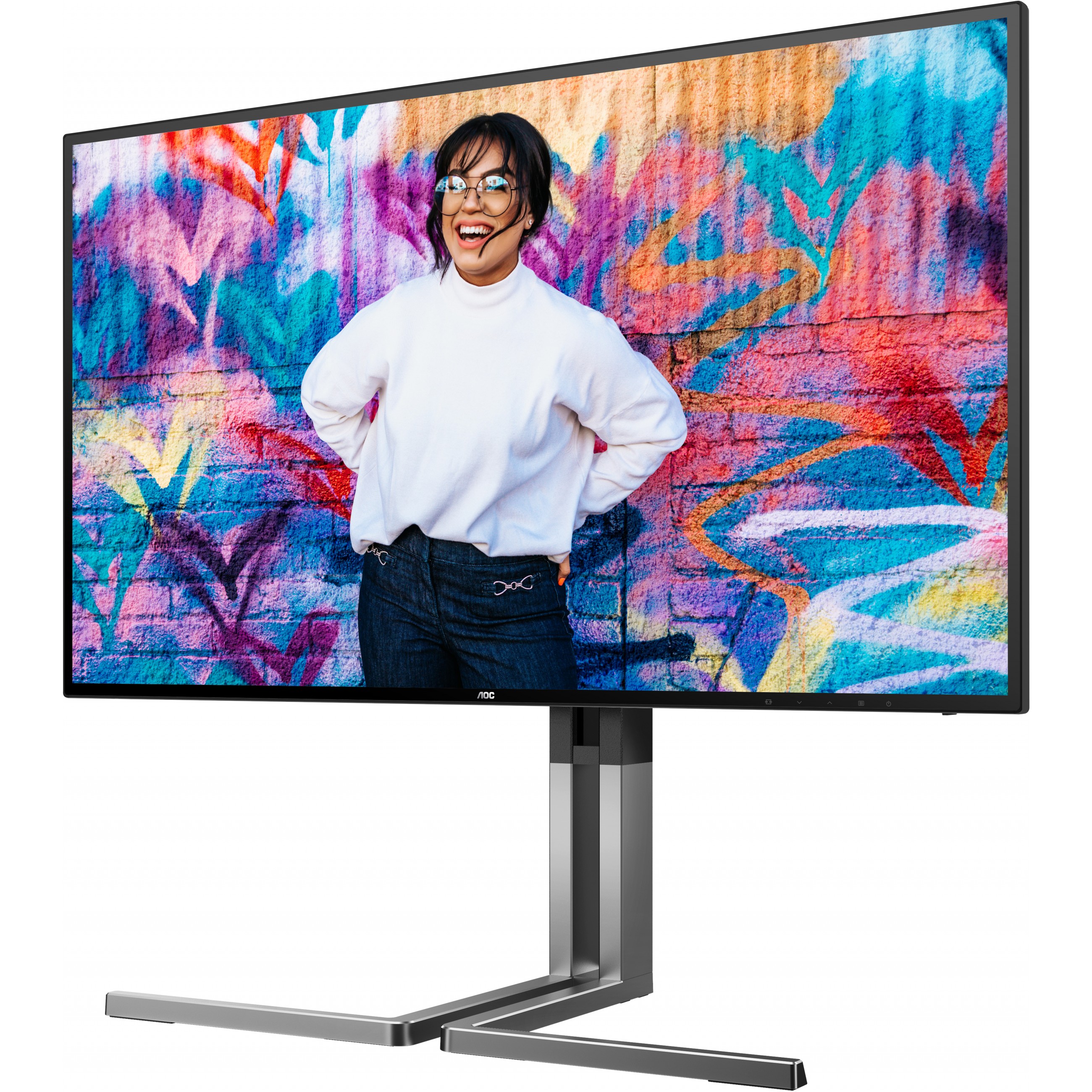 Monitor AOC U27U3CV (27", 4K, HDMI, DP, USB-C, RJ45, Crna sa srebrnim postoljem)-11