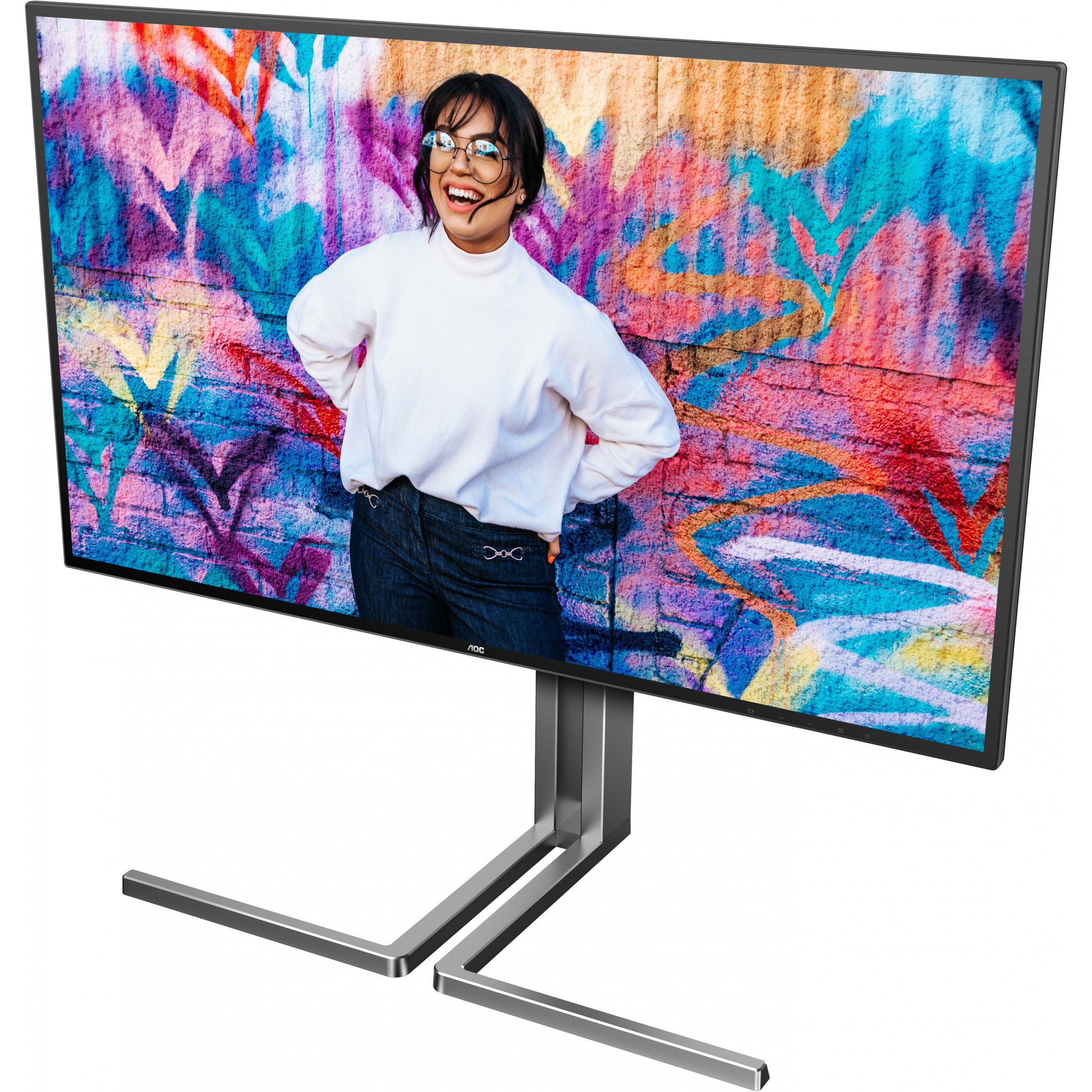 Monitor AOC U27U3CV (27", 4K, HDMI, DP, USB-C, RJ45, Crna sa srebrnim postoljem)-12