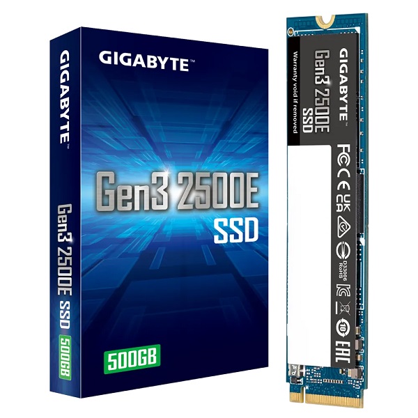 SSD GIGABYTE NVMe 2500E (kapacitet 500GB, tip memorije M.2 2280, brzina čitanja do 2300 MB/s, brzina pisanja do 1500 MB/s, sučelje PCIe 3.0x4, NVMe1.3)-0