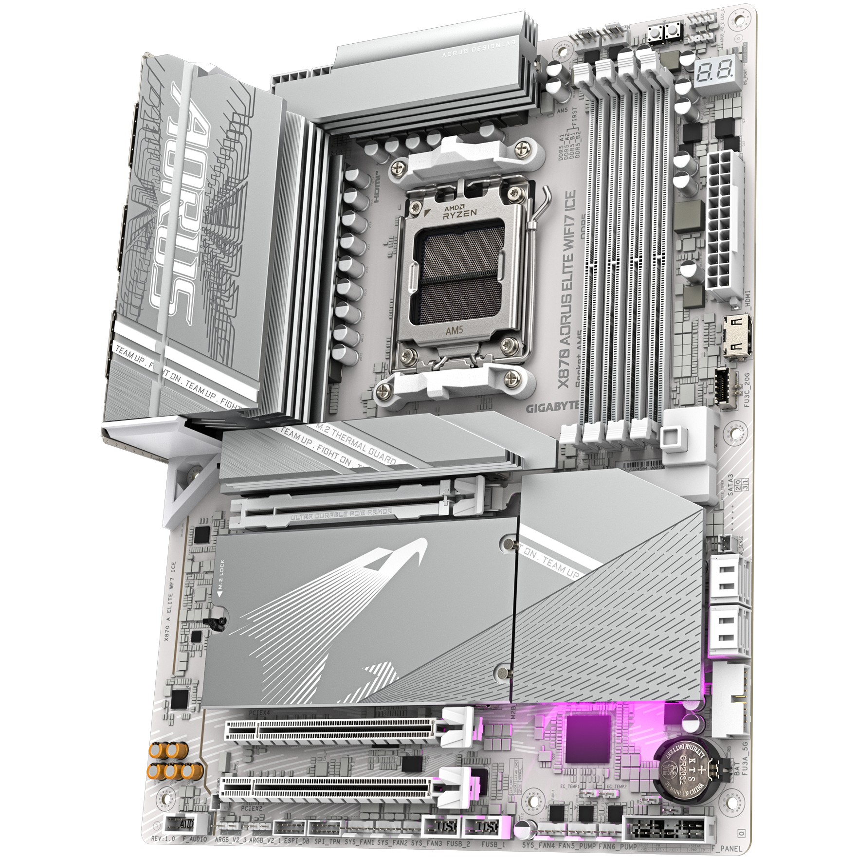 GIGABYTE MB X870 AORUS ELITE WIFI7 ICE (AM5, 4x DDR5 256GB, 1x PCI-E 5.0 x16x16, 1x PCI-E 4.0 x16x4, 1x PCI-E 3.0 x16x2, 3x M.2 PCIe 5.0 & 1x M.2 PCIe 4.0, 4x SATA, 2x USB4 Type-C. 6x USB 3.2, 4x USB)-15