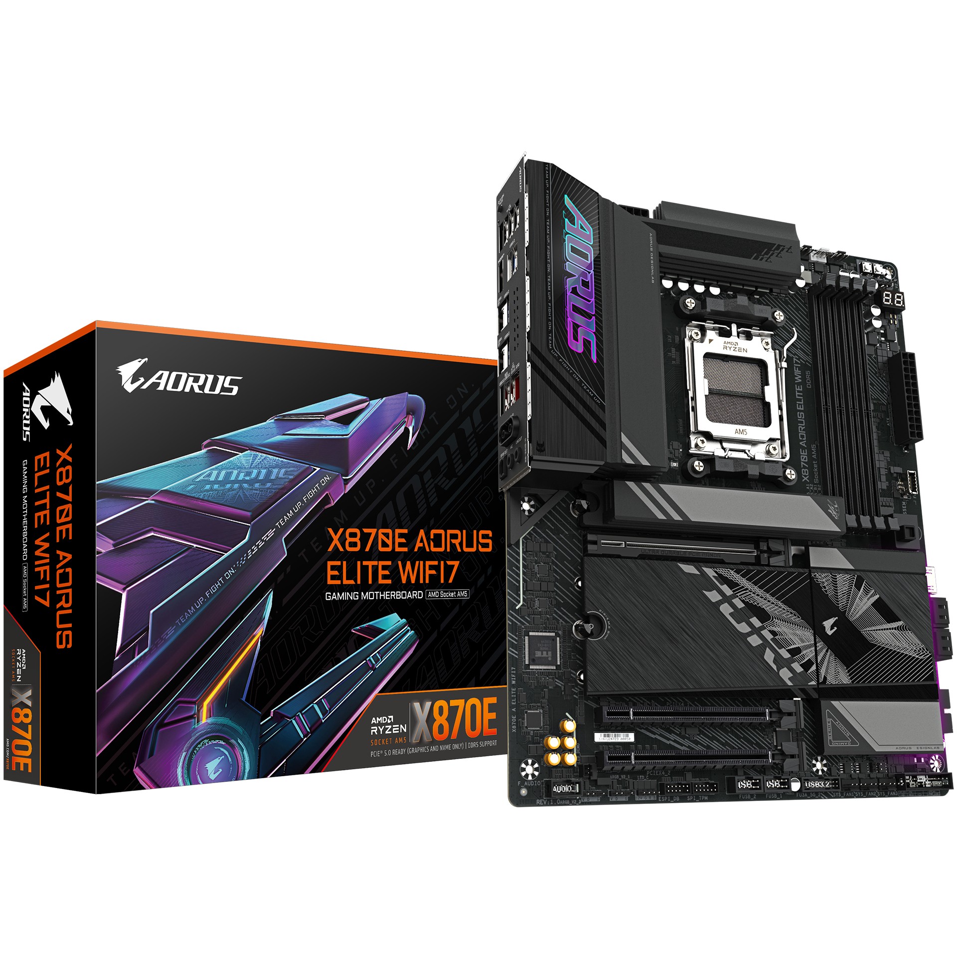 Matična ploča GIGABYTE MB X870E AORUS ELITE WIFI7 (AM5, 4x DDR5 256GB, 1x PCI-E 5.0 x16x16, 1x PCI-E 4.0 x16x4, 1x PCI-E 3.0 x16x2, 3x M.2 PCIe 5.0 & 1x M.2 PCIe 4, 4x SATA, 2x USB4 Type-C, 6x USB 3.2, 3x USB 2.0)-4