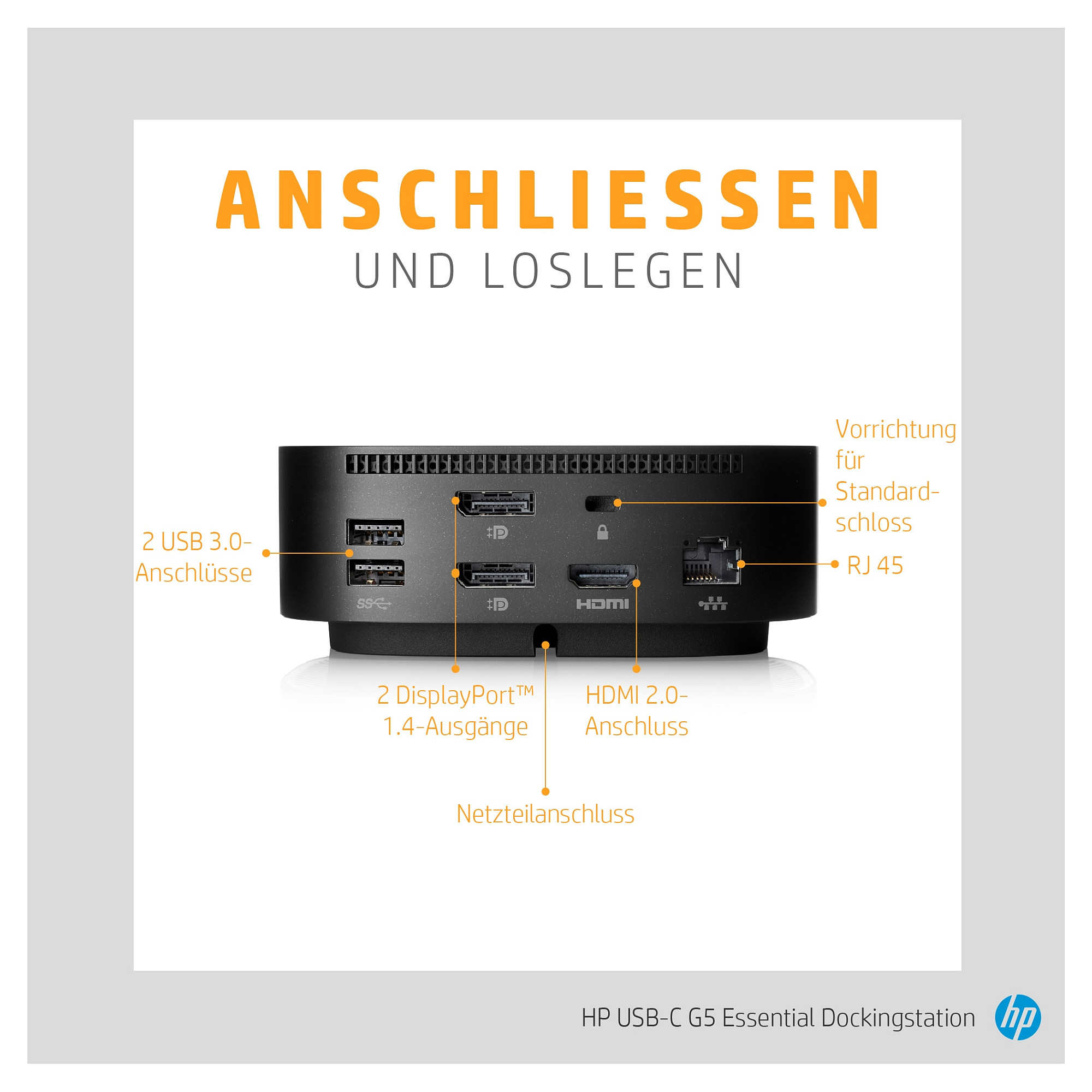 HP USB-C G5 Essential Dock-9