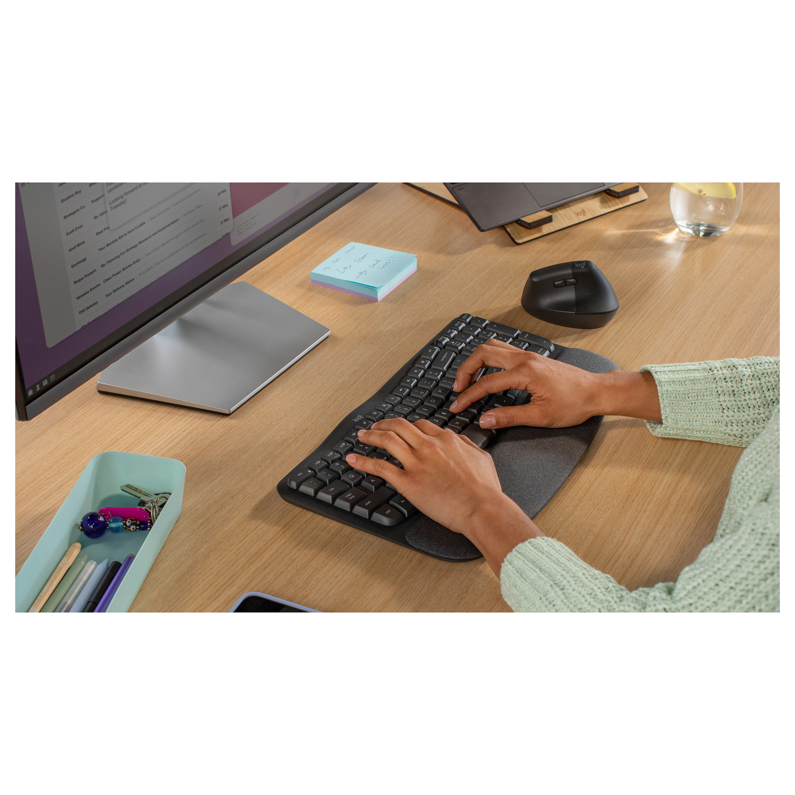 LOGITECH Wave Bluetooth ergonomic keyboard - GRAPHITE - US INTL-17