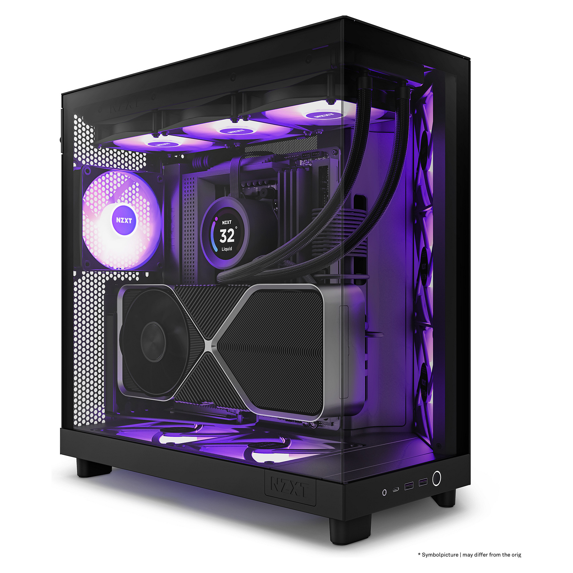 NZXT H6 Flow RGB, crno bez napajanja, ATX-8