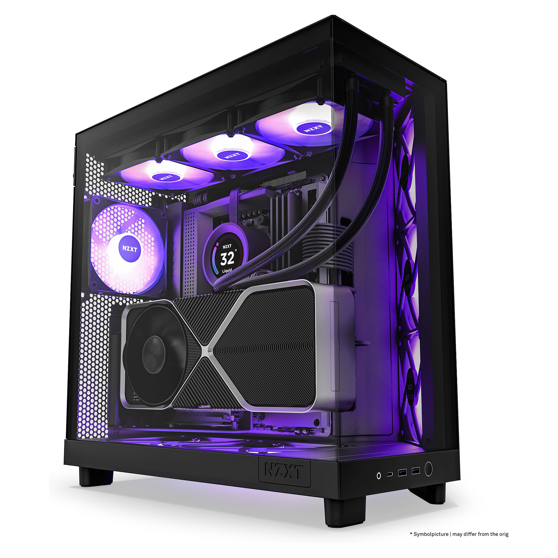 NZXT H6 Flow RGB, crno bez napajanja, ATX-12