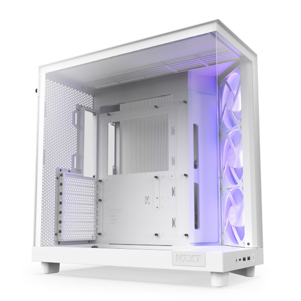 Kućište za PC NZXT H6 Flow RGB bijelo bez napajanja, ATX-0