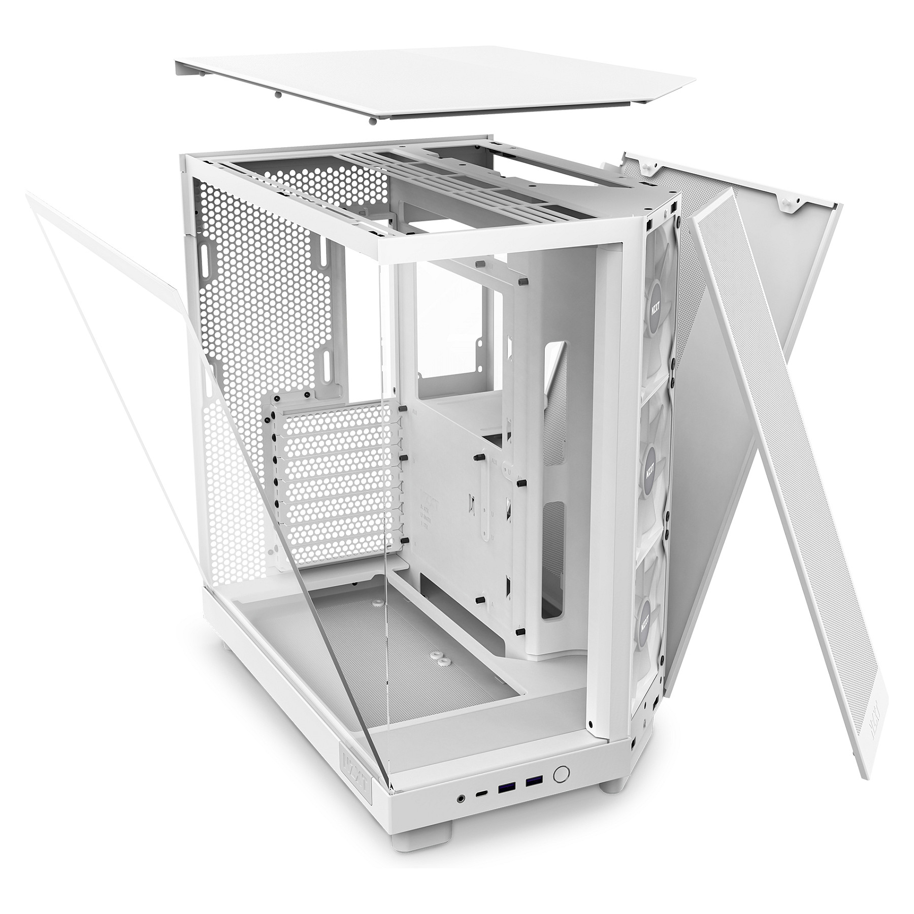 Kućište za PC NZXT H6 Flow RGB bijelo bez napajanja, ATX-6