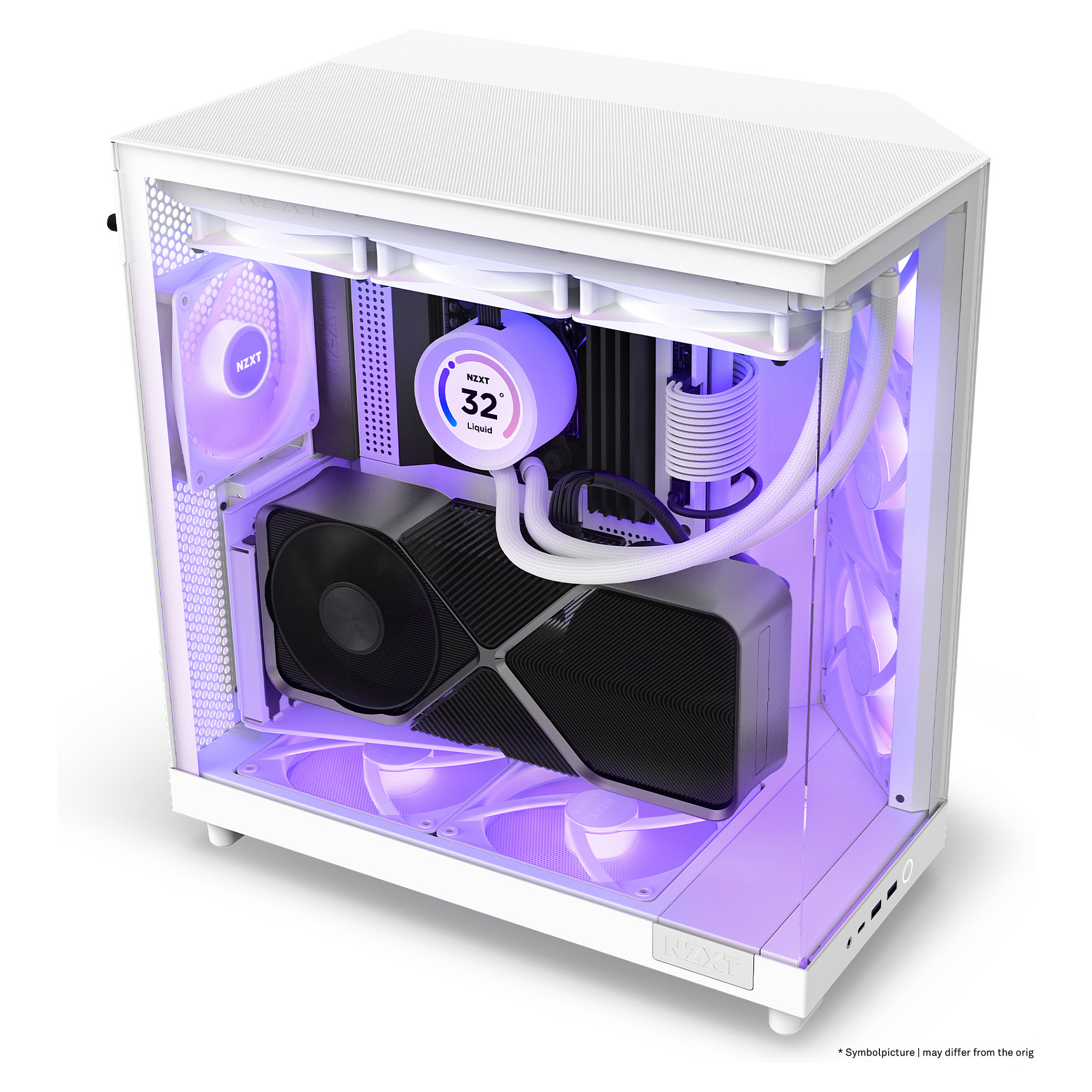 Kućište za PC NZXT H6 Flow RGB bijelo bez napajanja, ATX-7