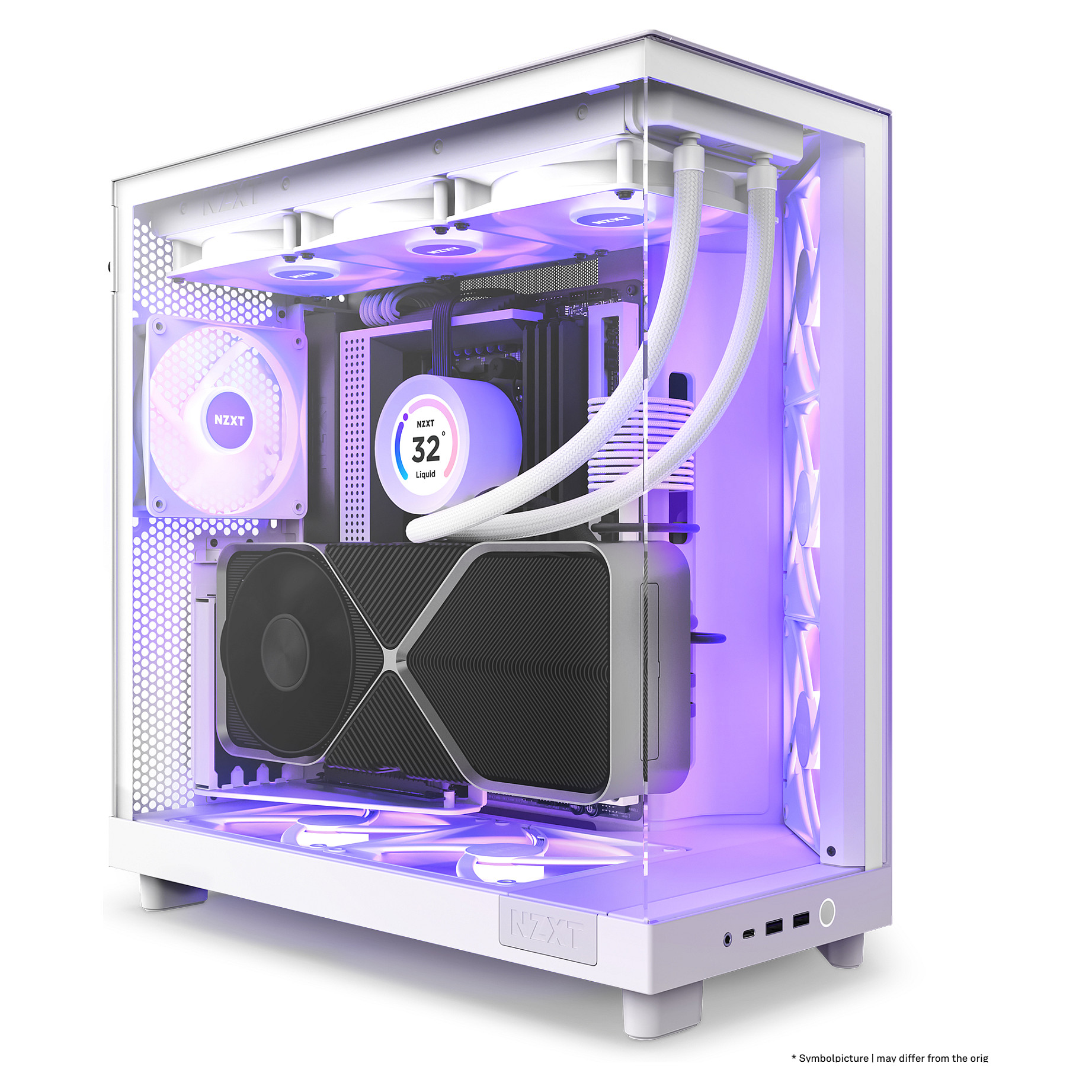 Kućište za PC NZXT H6 Flow RGB bijelo bez napajanja, ATX-8