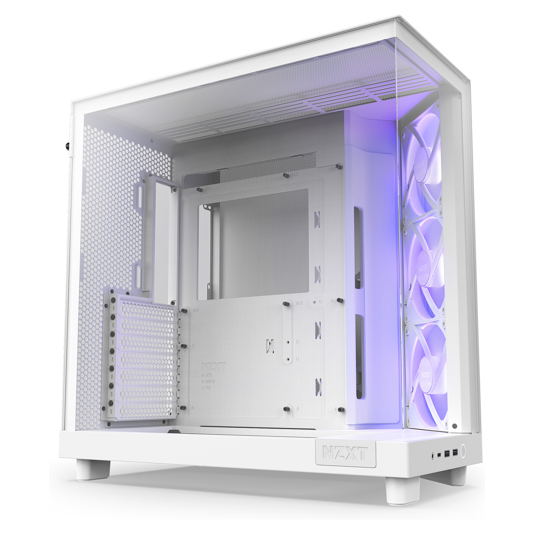 Kućište za PC NZXT H6 Flow RGB bijelo bez napajanja, ATX-9
