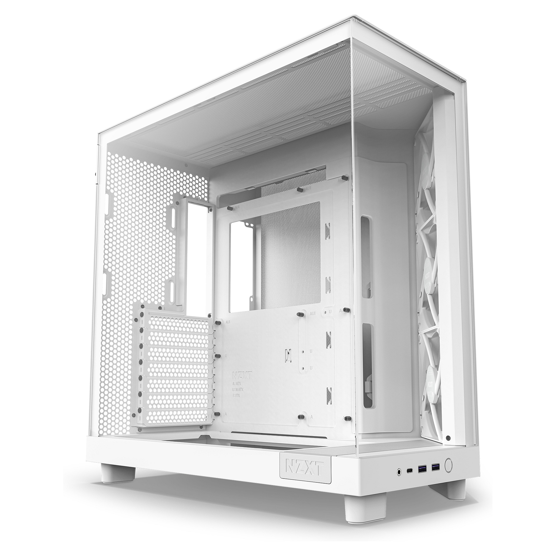 Kućište za PC NZXT H6 Flow RGB bijelo bez napajanja, ATX-11
