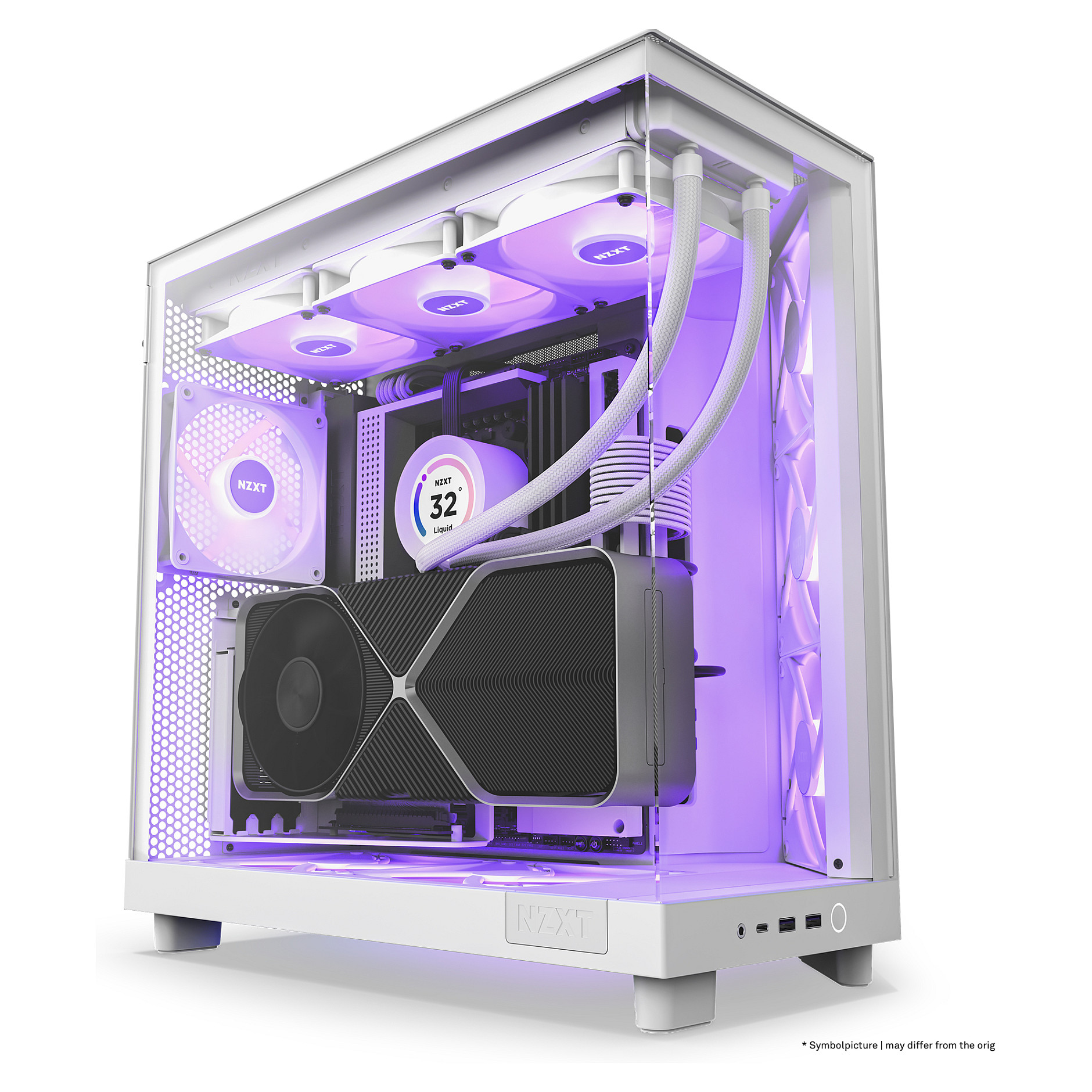 Kućište za PC NZXT H6 Flow RGB bijelo bez napajanja, ATX-12