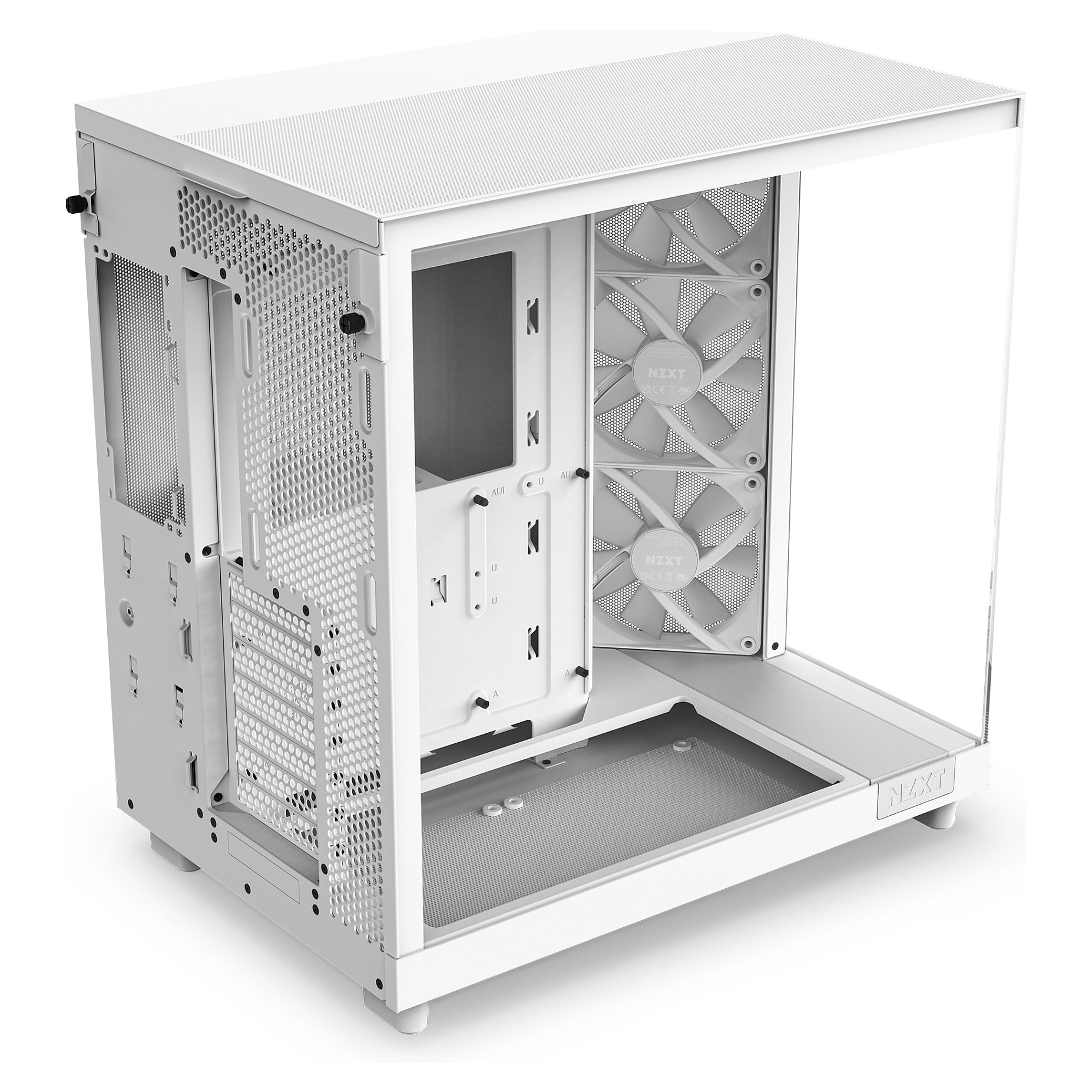 Kućište za PC NZXT H6 Flow RGB bijelo bez napajanja, ATX-14