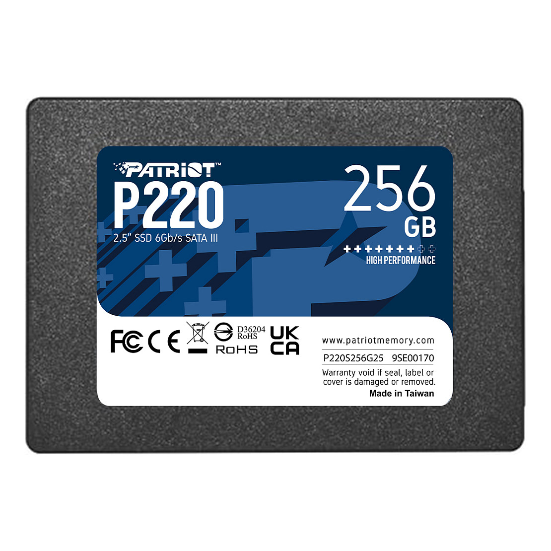 Patriot SSD P220 R550/W490, 256GB, 7mm, 2.5"-7