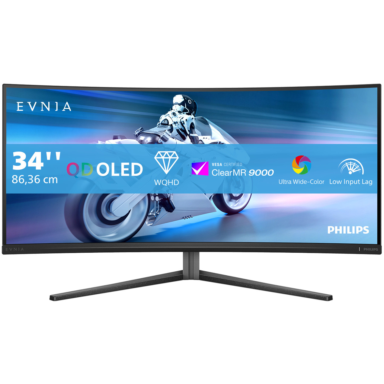Monitor PHILIPS 34M2C6500 34" QD OLED, 3440 x 1440, 175Hz, zakrivljen 1800R-15