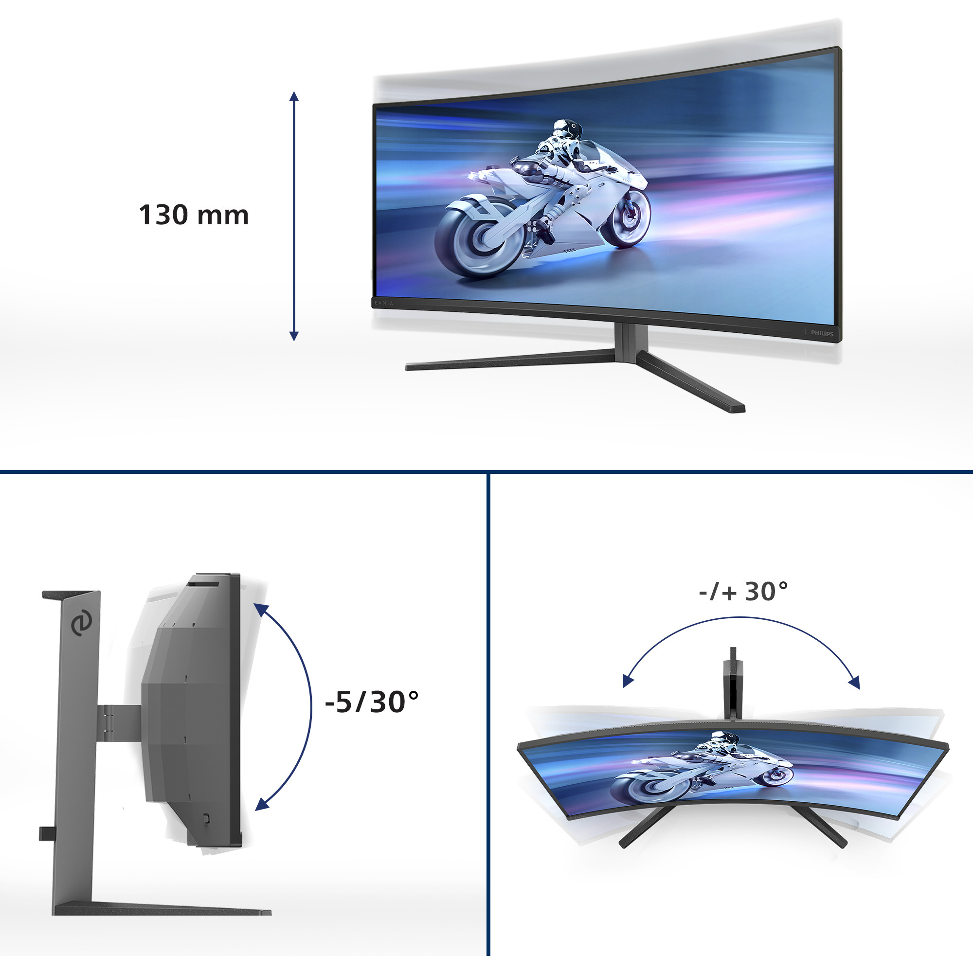 Monitor PHILIPS 34M2C6500 34" QD OLED, 3440 x 1440, 175Hz, zakrivljen 1800R-26