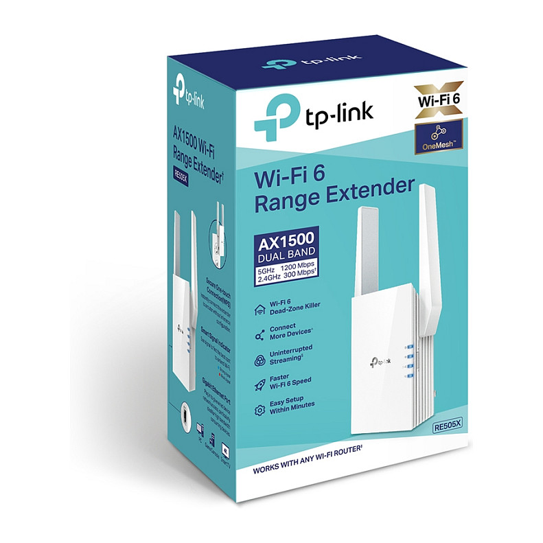 TP-Link AX1500 bežični pojačivač dometa (Wi-Fi 6 Range Extender), Dual Band 300Mbps/1200Mbps (2.4GHz/5GHz), 802.11a/n/ac/ax/b/g/n, 1×G-LAN, 2×vanjska antena-10