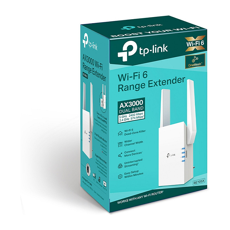TP Link AX3000 bežični pojačivač dometa (Mesh Range Extender) Dual Band WiFi 6, 574 Mbp/2402 Mbps (2.4GHz/5GHz) Range Extender/Access Point, 1xGLAN, 2x vanjske antene-12