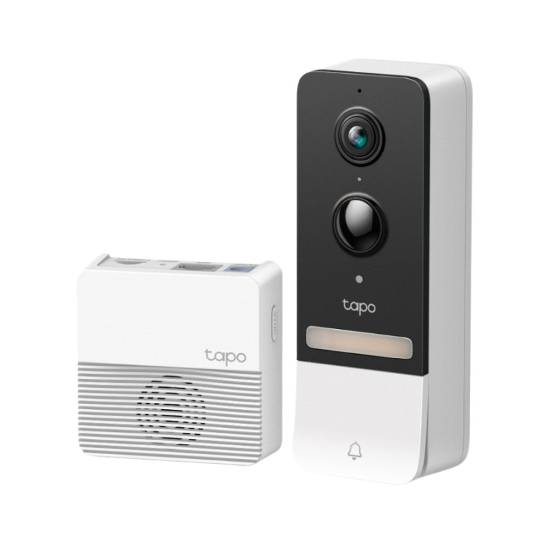 Zvono bežično TP-LINK Tapo Smart, za vrata s video kamerom 2560×1920px, 2K 5MP, 160° dijagonalno, dvosmjerni audio, IR LED, detekcija pokreta, IP64-4