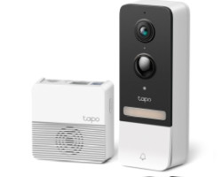 Zvono bežično TP-LINK Tapo Smart, za vrata s video kamerom 2560×1920px, 2K 5MP, 160° dijagonalno, dvosmjerni audio, IR LED, detekcija pokreta, IP64