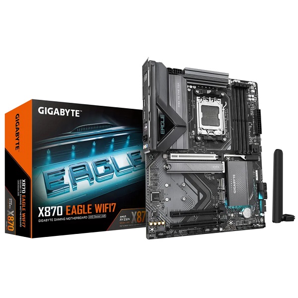 GIGAYBTE Mainboard Desktop X870 EAGLE WIFI7 (AM5, 4x DDR5 256GB, 1x PCI-E 5.0 x16x16, 2x PCI-E 3.0 x16x1, 1x PCI-E M.2, 2x M.2, 4x SATA, 2x USB4 Type-C DP, 4x USB 3.2, 1x HDMI, WiFi7, 2.5GbE LAN, ATX)-2