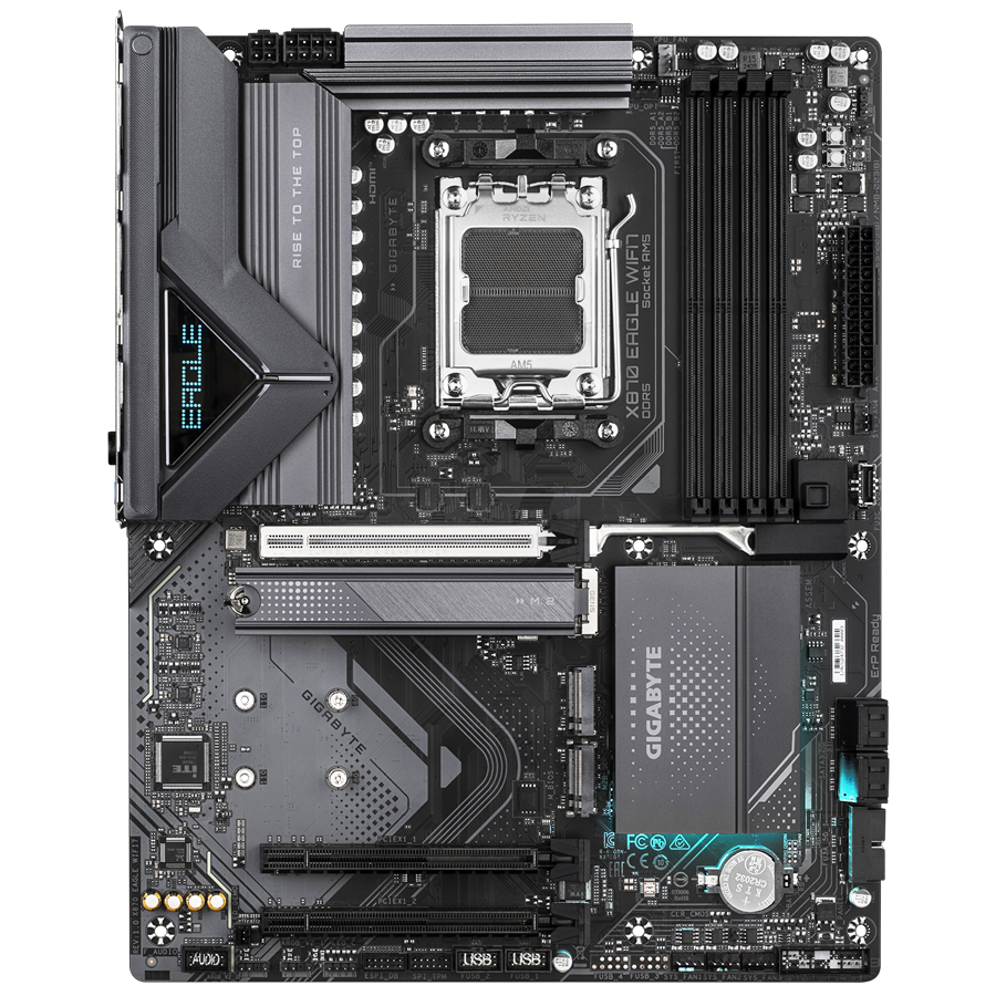 GIGAYBTE Mainboard Desktop X870 EAGLE WIFI7 (AM5, 4x DDR5 256GB, 1x PCI-E 5.0 x16x16, 2x PCI-E 3.0 x16x1, 1x PCI-E M.2, 2x M.2, 4x SATA, 2x USB4 Type-C DP, 4x USB 3.2, 1x HDMI, WiFi7, 2.5GbE LAN, ATX)-1