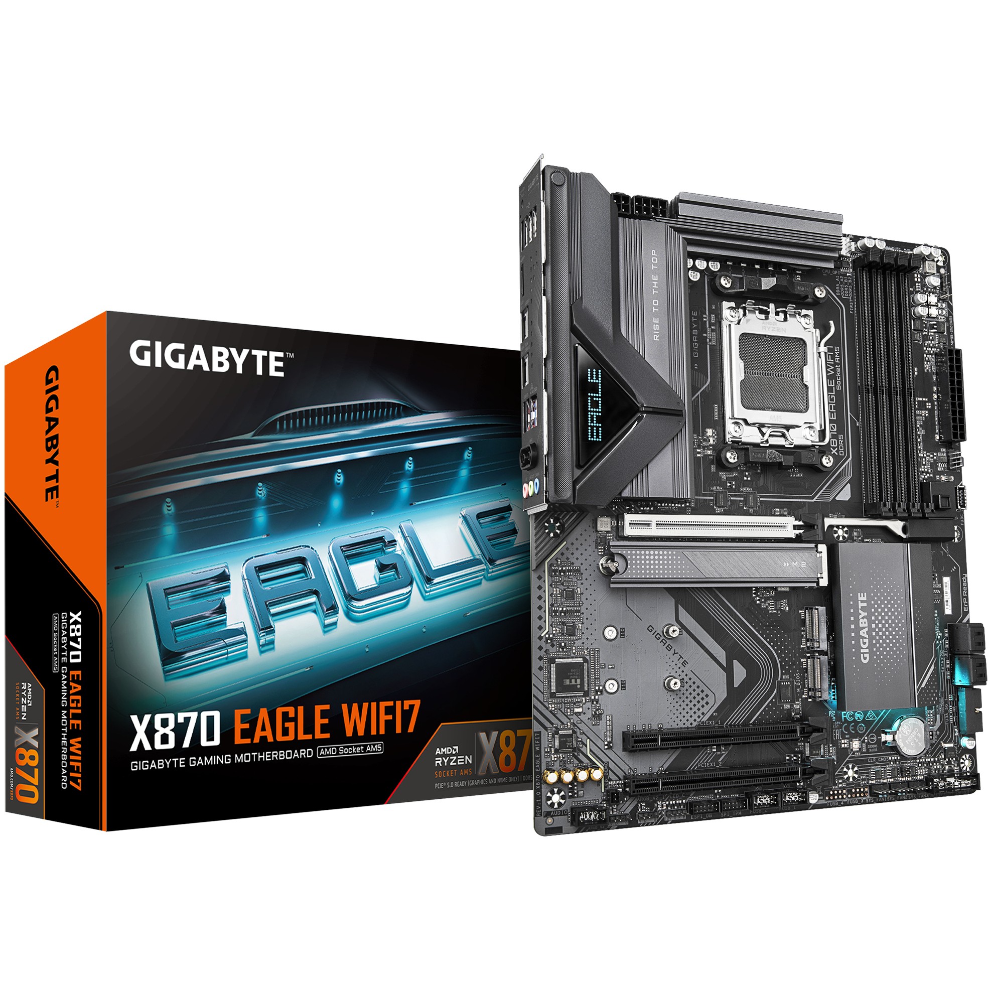 GIGAYBTE Mainboard Desktop X870 EAGLE WIFI7 (AM5, 4x DDR5 256GB, 1x PCI-E 5.0 x16x16, 2x PCI-E 3.0 x16x1, 1x PCI-E M.2, 2x M.2, 4x SATA, 2x USB4 Type-C DP, 4x USB 3.2, 1x HDMI, WiFi7, 2.5GbE LAN, ATX)-4