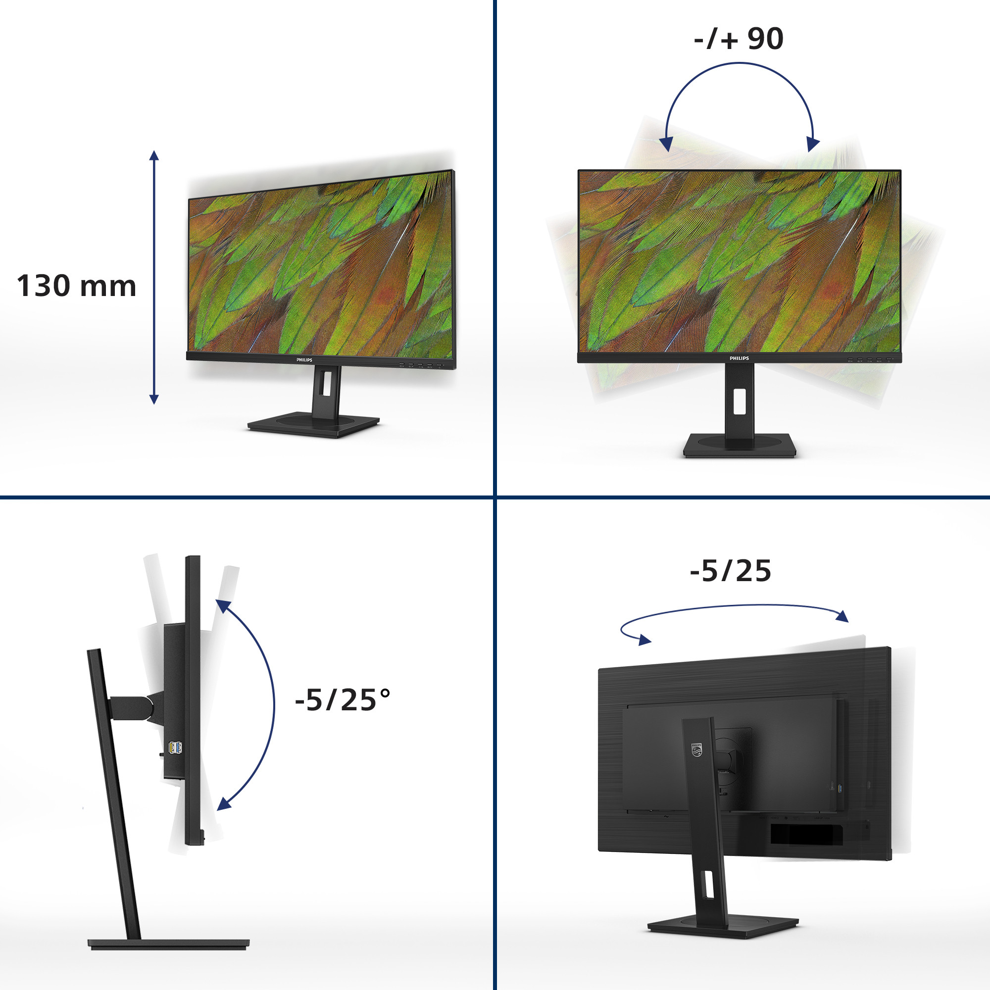 Monitor PHILIPS 27B1N3800 (27" IPS, UHD, 60Hz)-4