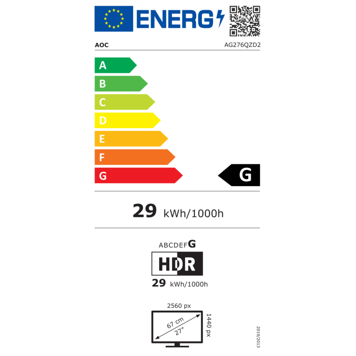 Monitor AOC AG276QZD2 (26,5" OLED, 240Hz, 2560x1440 QHD) crni-1