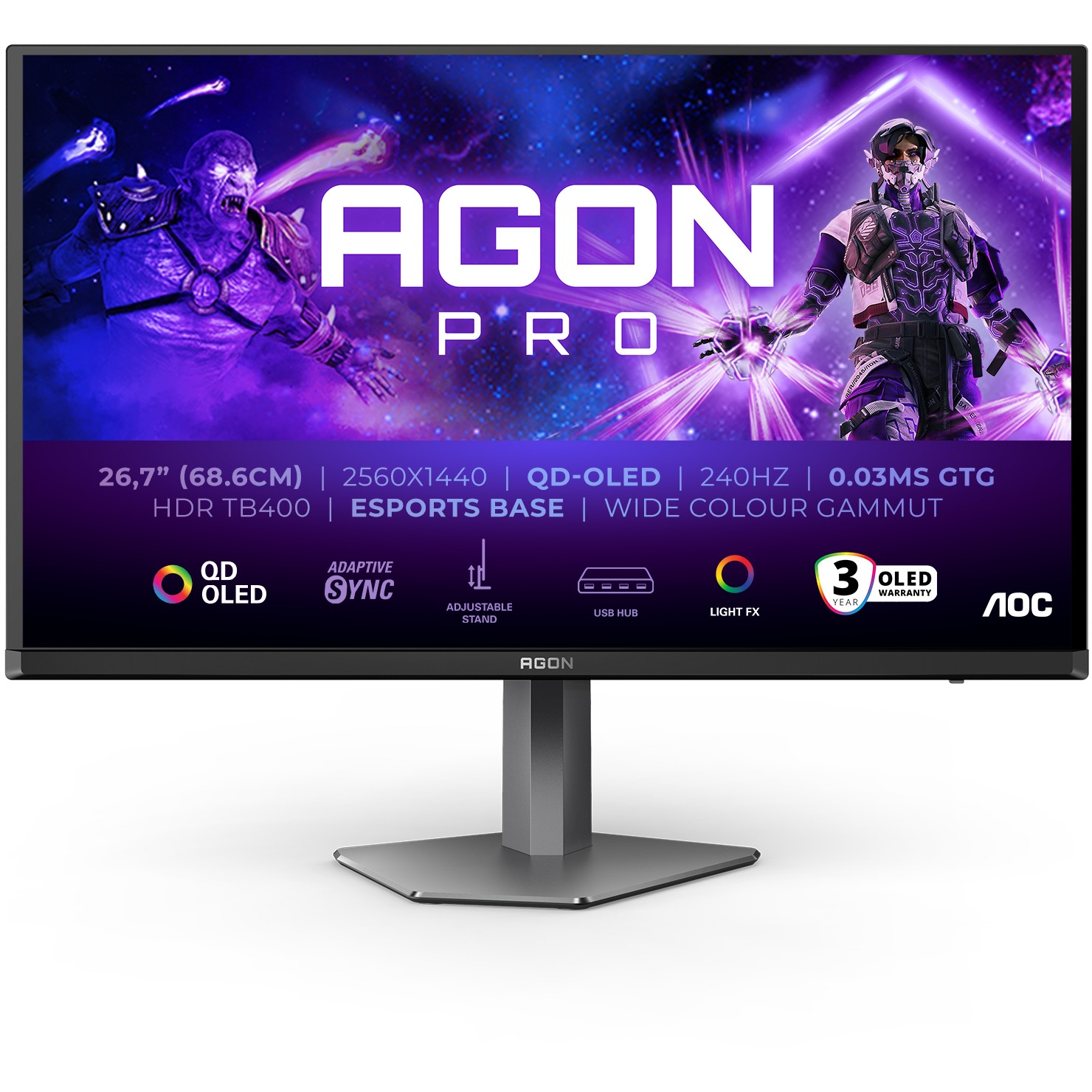 Monitor AOC AG276QZD2 (26,5" OLED, 240Hz, 2560x1440 QHD) crni-11