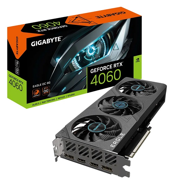 GIGABYTE Video Card NVIDIA GeForce RTX 4060 EAGLE OC 8G, GDDR6 8GB/128bit, PCI-E 4.0 x8, 1x8-pin, Retail-5