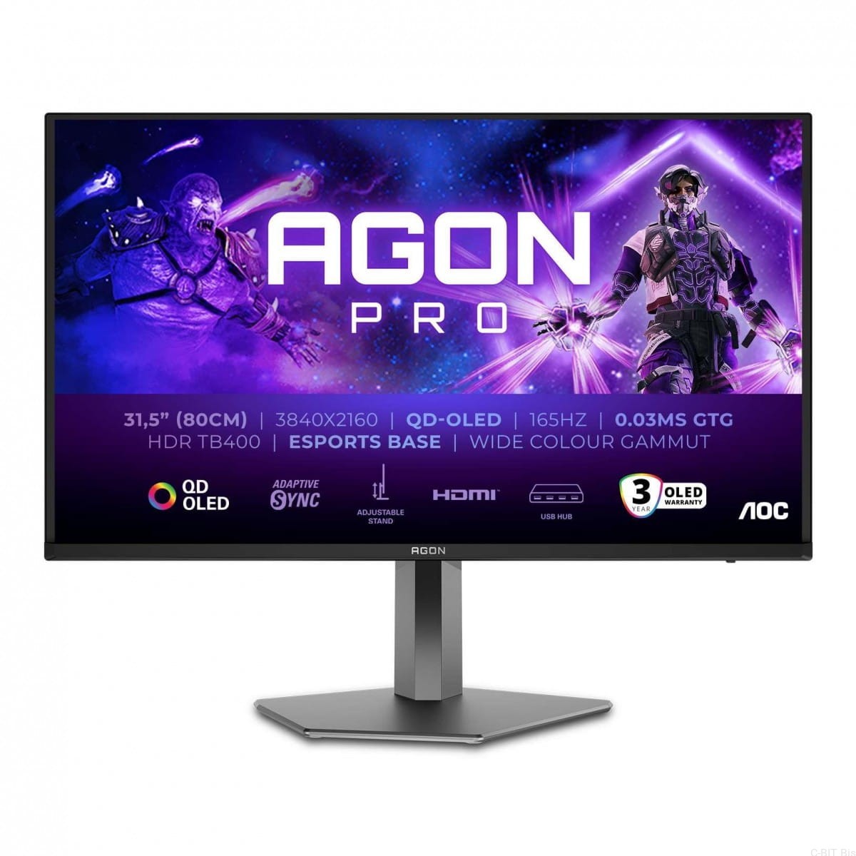 Monitor AOC AG326UD (31,5" OLED, 165Hz, 3840x2160 4K UHD) crni