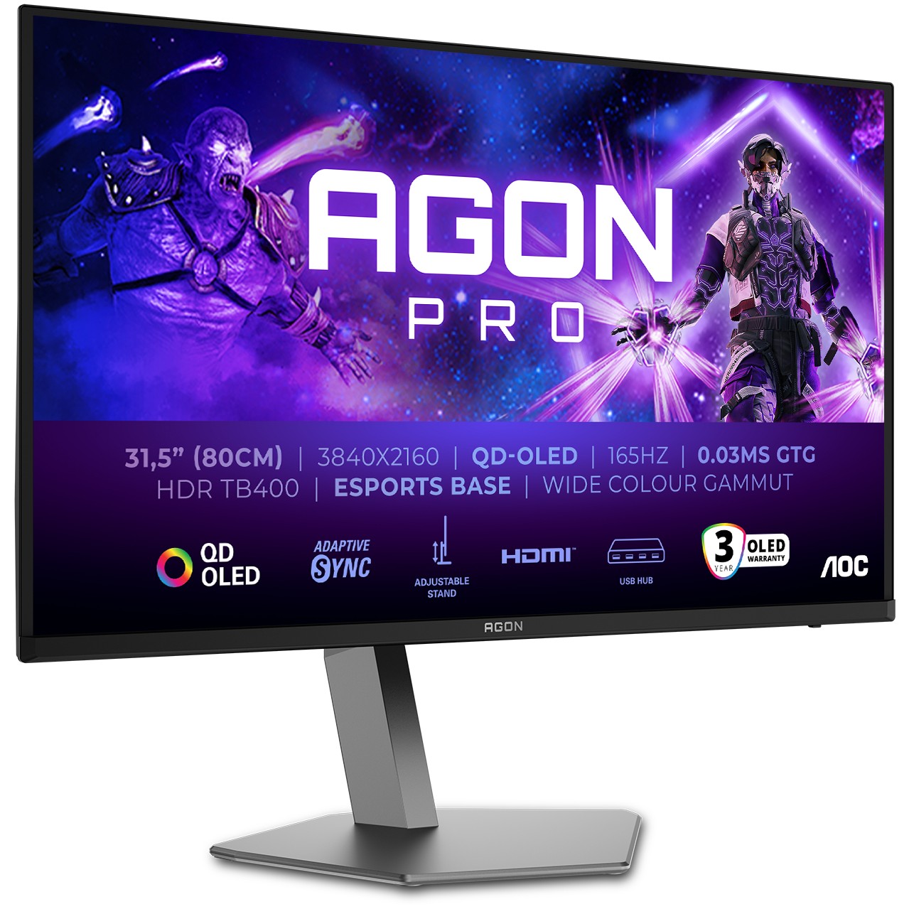 Monitor AOC AG326UD (31,5" OLED, 165Hz, 3840x2160 4K UHD) crni-10