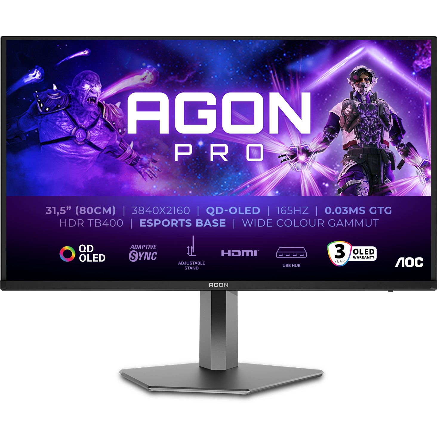 Monitor AOC AG326UD (31,5" OLED, 165Hz, 3840x2160 4K UHD) crni-11