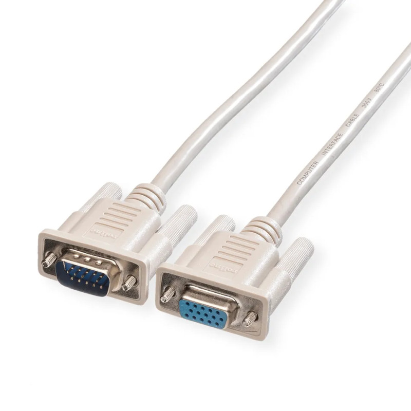 Roline VGA produžni kabel, HD15 F/M, 3.0m sivi-0
