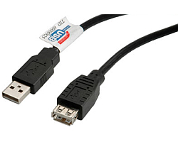 Roline USB2.0 kabel TIP A-A M/F 3.0m crni (produžni)-1