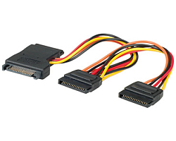 Roline interni Y-naponski kabel, SATA - 3×SATA, 0.3m-0